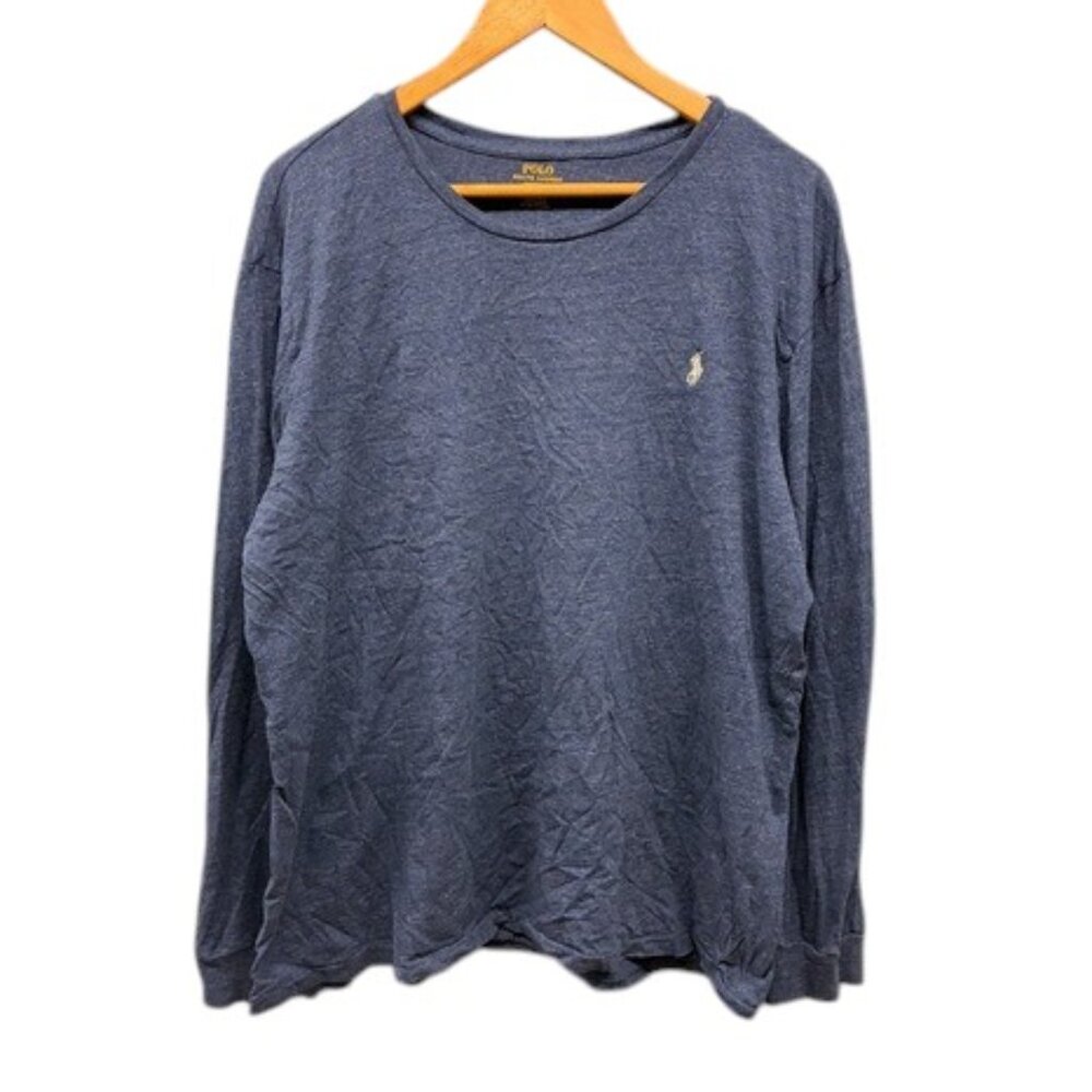 Polo Ralph Lauren T-Shirt‎ Men’s Blue Long Sleeve Logo Crew Neck Lightweight XXL
